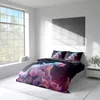 A bedroom scene with a bed featuring a duvet cover with a unicorn design. Produktbild-Vorschau