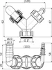 Technical drawing with dimensions of a plumbing fitting. Produktbild-Vorschau
