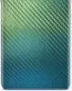 A close-up of a phone back cover with a carbon fiber texture and a gradient color. Produktbild-Vorschau