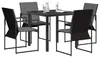 Set da pranzo da giardino vidaXL, 5 pezzi, nero e Anteprima dell’immagine prodotto 1
