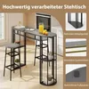 Barový stůl COSTWAY s úložným prostorem, 150 cm vysoký Náhled obrázku produktu 6