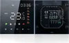 A split image showing the front and back of a smart thermostat. Produktbild-Vorschau