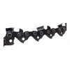 A close-up, side view of a chainsaw chain against a white background. Produktbild-Vorschau