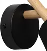 Wandlampe Schwarz Stoff Holz Skandinavisch E27 Wandleuchte Produktbild-Vorschau 5