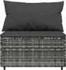 vidaXL 4-tlg. Garten-Lounge-Set mit Kissen Grau Poly Rattan Produktbild-Vorschau 6