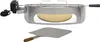 A stainless steel pizza ring set with a grill skewer and pizza peel, shown on a white background. Produktbild-Vorschau