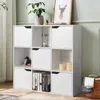 COSTWAY Bücherregal mit 9 Fächer & 5 Türen, Standregal Produktbild-Vorschau 2