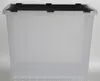 A clear, front-facing studio shot of a transparent storage box with a black lid. Produktbild-Vorschau