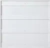 A white shoe cabinet with horizontal panels and visible screw heads. Anteprima dell’immagine prodotto