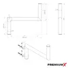 PremiumX Z-Ausleger 50cm Ø 48mm Stahl mit Schellen SAT Mast Produktbild-Vorschau 5