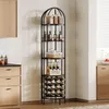 A tall, narrow wine rack and shelving unit is shown in a kitchen or dining area. Náhľad obrázku produktu