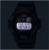 A close-up of a black Casio G-Shock digital watch with its illuminator on. Náhľad obrázku produktu