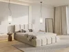A bedroom with a bed, bedside table, and curtains. Produktbild-Vorschau