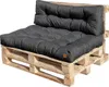 A dark gray pallet sofa cushion set on a wooden pallet. Anteprima dell’immagine prodotto