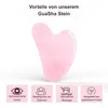 Rosafarbener GuaSha Stein in Herzform – reduziert Linien, Ödeme, für natürliche Massage. Produktbild-Vorschau