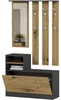 Garderobe - Anthrazit / Eiche Artisan - 90 x 30 x 160 cm - Produktbild-Vorschau 4