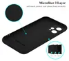 A black phone case is shown from the inside, with close-up insets highlighting its microfiber lining and 3-layer construction. Náhľad obrázku produktu