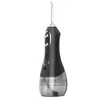 A black and silver electric water flosser is shown against a white background. Voir les images du produit