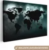 MuchoWow® - Leinwandbilder - Weltkarte - Schwarz und weiß, Produktbild-Vorschau 1