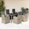 The Living Store 7-tlg. Garten-Essgruppe mit Kissen Grau Produktbild-Vorschau 1
