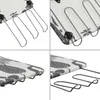 A collage of four close-up images showing different angles of a folding ironing board with a cactus pattern. Podgląd zdjęcia produktu
