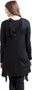 ForPlay Damen schwarzer langer Cardigan mit Kapuze S Produktbild-Vorschau 5