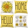 Blumen Kissenbezug 45x45 4er Set Kissenhülle Leinen Produktbild-Vorschau 6