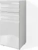 A white high-gloss cabinet with a textured front is shown against a white background. Produktbild-Vorschau