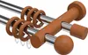 Interdeco Gardinenstange / Vorhangstange Chrom / Kirschbaum Produktbild-Vorschau 1