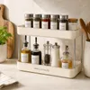 WELLHAUS - Organizador de cocina de 2 niveles, color beige, Vista previa de la imagen del producto 4