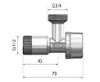 Waschmaschinenventil L-85 1/2 "x3/4", anticalc, cromo Anteprima dell’immagine prodotto 3