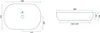 Technical drawings of a washbasin with dimensions. Produktbild-Vorschau