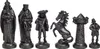 Schachfiguren im mittelalterlichen Stil, creme und schwarz Produktbild-Vorschau 2