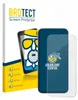 A product shot of a screen protector packaging and a smartphone with a screen protector applied. Produktbild-Vorschau