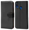 A black flip case for a smartphone is shown from the front and back. Produktbild-Vorschau