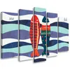 5-teiliges leinwandbild raketen 200x100 cm Feeby farbe Produktbild-Vorschau 1