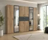 Drehtürenschrank Kleiderschrank 270 cm Schubkästen Spiegel Produktbild-Vorschau 3