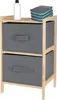 Grauer Holzschrank mit zwei Schubladen 46 cm Produktbild-Vorschau 15