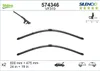 A product image showing two windshield wipers and a diagram of a wiper arm. Anteprima dell’immagine prodotto