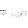 Diagram showing the components and dimensions of a bicycle bottom bracket. Voir les images du produit