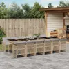 vidaXL 13-tlg. Garten-Essgruppe mit Kissen Beige Poly Produktbild-Vorschau 2