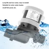 A submersible water pump is shown partially submerged in water, with text overlays describing its features and applications. Voir les images du produit