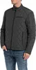 A man wearing a black quilted jacket and blue jeans, shown from the waist up. Produktbild-Vorschau