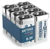 A group of 8 ANSMANN 9V alkaline batteries bundled together with a blue band. Anteprima dell’immagine prodotto