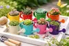 8 Metall Pflanzeimer Gießkannen bunt 6,5 cm Mini Blecheimer Produktbild-Vorschau 2
