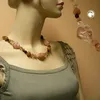 Kette Kunststoffperlen Chrash-Nugget topas-braun 55cm braun Produktbild-Vorschau 2