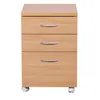 A three-drawer rolling storage cabinet with silver handles, shown against a white background. Produktbild-Vorschau