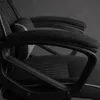 A close-up view of the armrest and seat of a black and gray gaming chair. Anteprima dell’immagine prodotto