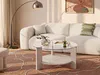 Couchtisch aus gehärtetem Glas - Travertin-Effekt Beige - Produktbild-Vorschau 2