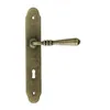 A single door handle set with a long backplate and a keyhole, presented against a white background. Produktbild-Vorschau